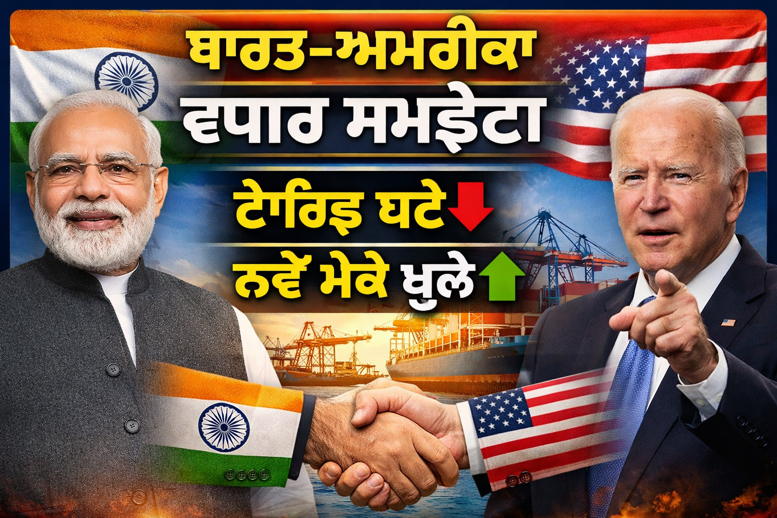 🇮🇳🇺🇸 ਭਾਰਤ–ਅਮਰੀਕਾ ਅੰਤਰਿਮ ਵਪਾਰ ਸਮਝੌਤਾ: ਟੈਰਿਫ਼ ਘਟੇ, ਵਪਾਰ ਵਧੇਗਾ