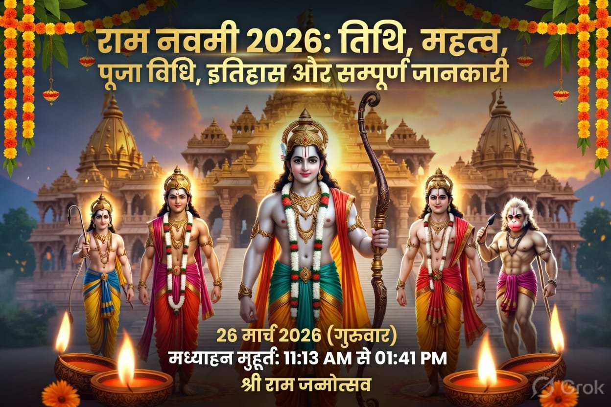 राम नवमी 2026: तिथि, महत्व, पूजा विधि, इतिहास और सम्पूर्ण जानकारी