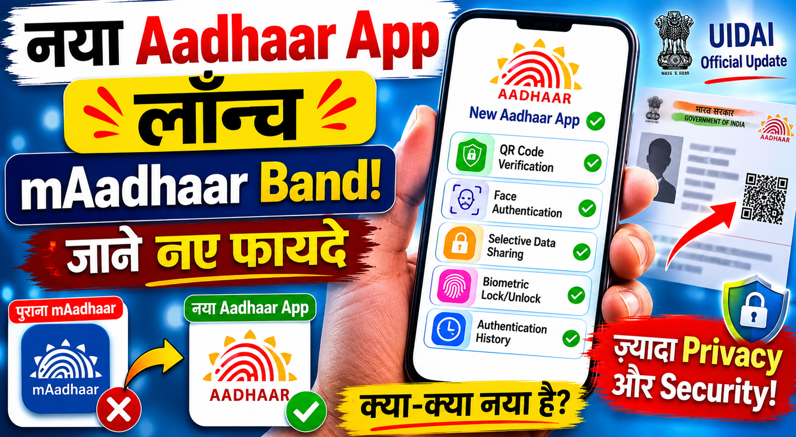 ਸਰਕਾਰ ਵੱਲੋਂ ਨਵਾਂ Aadhaar ਐਪ ਲਾਂਚ, ਪੁਰਾਣਾ mAadhaar ਐਪ ਜਲਦ ਹੋਵੇਗਾ ਬੰਦ; ਯੂਜ਼ਰਾਂ ਨੂੰ ਮਿਲੇਗੀ ਵਧੀਕ ਪ੍ਰਾਈਵੇਸੀ ਤੇ ਸੁਰੱਖਿਆ
